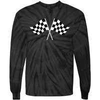 Checkered Flag Racing Tie-Dye Long Sleeve Shirt