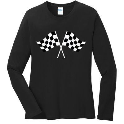 Checkered Flag Racing Ladies Long Sleeve Shirt
