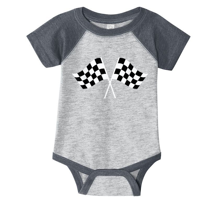 Checkered Flag Racing Infant Baby Jersey Bodysuit