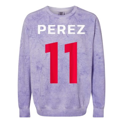 Checo Formula Racing Driver 11 Fan Team Hecho En Mexico Colorblast Crewneck Sweatshirt