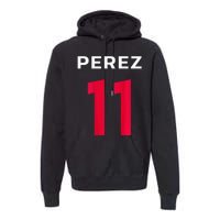 Checo Formula Racing Driver 11 Fan Team Hecho En Mexico Premium Hoodie