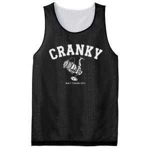 Cranky Fishing Reel Pun Humor Fishermen Hoilday Mesh Reversible Basketball Jersey Tank