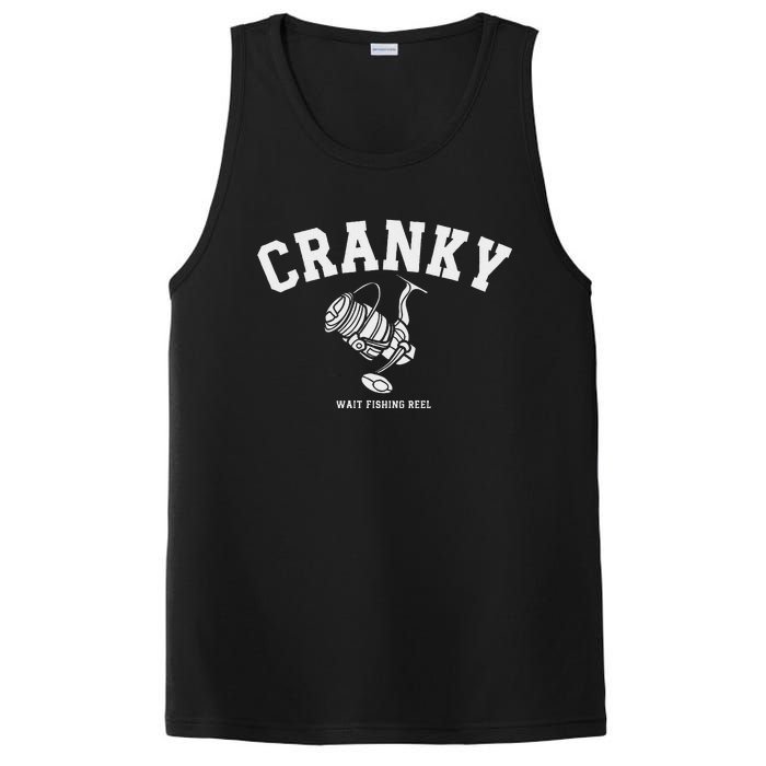 Cranky Fishing Reel Pun Humor Fishermen Hoilday PosiCharge Competitor Tank