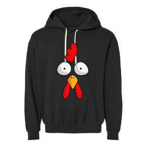 Chicken Face Rooster Halloween Costume Farm Poultry Garment-Dyed Fleece Hoodie