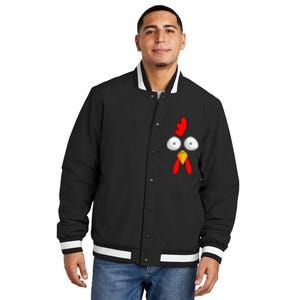 Chicken Face Rooster Halloween Costume Farm Poultry Insulated Varsity Jacket