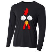 Chicken Face Rooster Halloween Costume Farm Poultry Cooling Performance Long Sleeve Crew