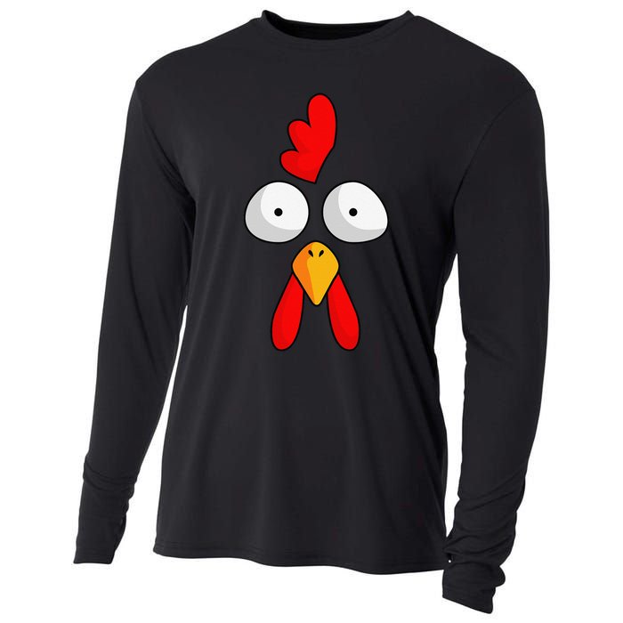 Chicken Face Rooster Halloween Costume Farm Poultry Cooling Performance Long Sleeve Crew