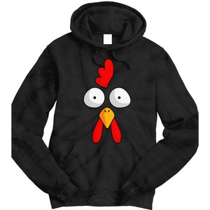 Chicken Face Rooster Halloween Costume Farm Poultry Tie Dye Hoodie