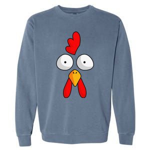 Chicken Face Rooster Halloween Costume Farm Poultry Garment-Dyed Sweatshirt