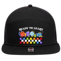 Cute Funny Ready To Learn Back To School 7 Panel Mesh Trucker Snapback Hat