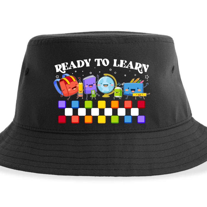 Cute Funny Ready To Learn Back To School Sustainable Bucket Hat