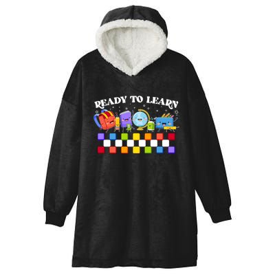 Cute Funny Ready To Learn Back To School Hooded Wearable Blanket