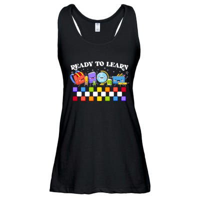 Cute Funny Ready To Learn Back To School Ladies Essential Flowy Tank