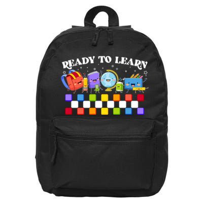 Cute Funny Ready To Learn Back To School 16 in Basic Backpack