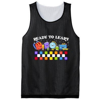Cute Funny Ready To Learn Back To School Mesh Reversible Basketball Jersey Tank
