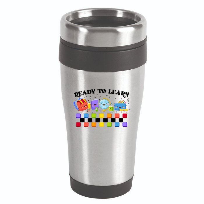 Cute Funny Ready To Learn Back To School 16oz Travel Tumbler