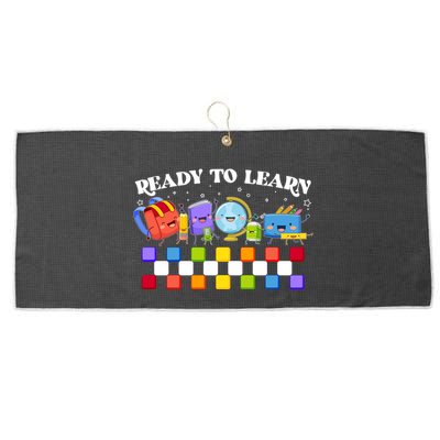 Cute Funny Ready To Learn Back To School Large Microfiber Waffle Golf Towel