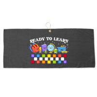 Cute Funny Ready To Learn Back To School Large Microfiber Waffle Golf Towel