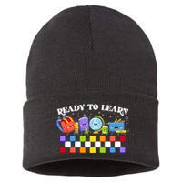Cute Funny Ready To Learn Back To School Sustainable Knit Beanie