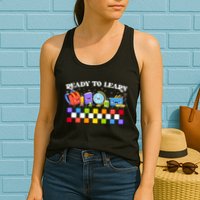 Cute Funny Ready To Learn Back To School Womens Tank Top