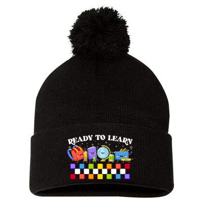 Cute Funny Ready To Learn Back To School Pom Pom 12in Knit Beanie