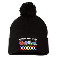 Cute Funny Ready To Learn Back To School Pom Pom 12in Knit Beanie