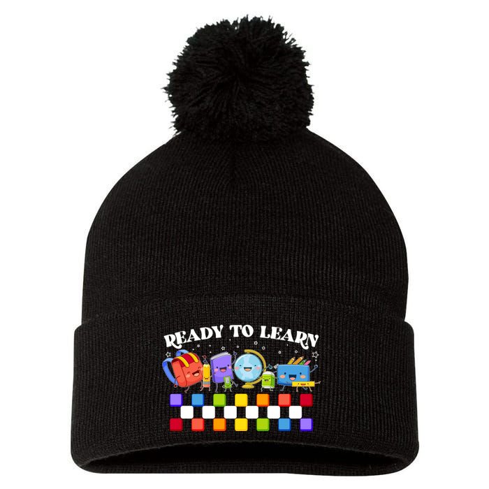 Cute Funny Ready To Learn Back To School Pom Pom 12in Knit Beanie