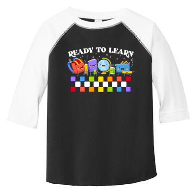 Cute Funny Ready To Learn Back To School Toddler Fine Jersey T-Shirt