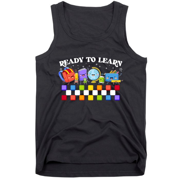 Cute Funny Ready To Learn Back To School Tank Top