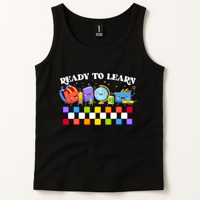 Cute Funny Ready To Learn Back To School Tank Top