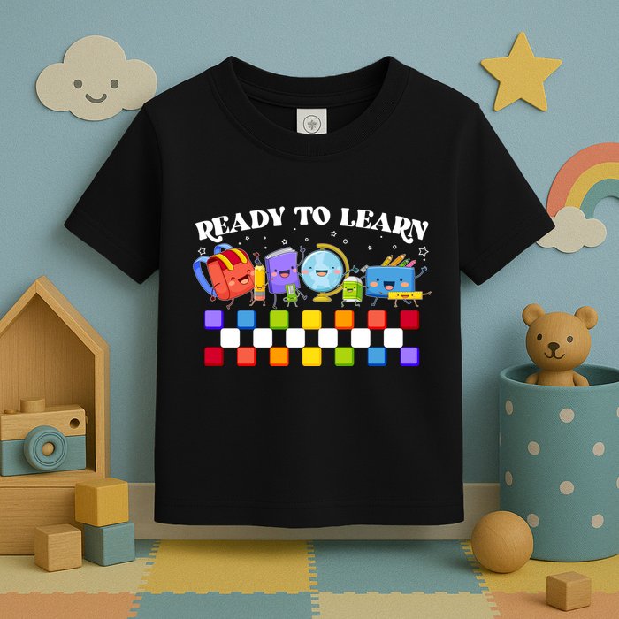 Cute Funny Ready To Learn Back To School Toddler T-Shirt