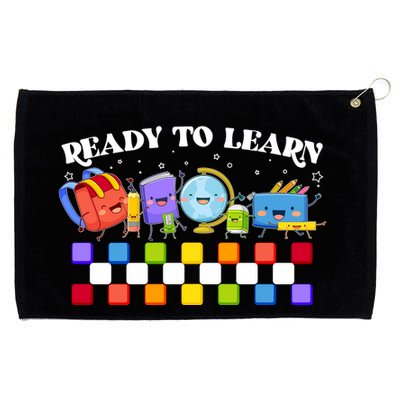 Cute Funny Ready To Learn Back To School Grommeted Golf Towel