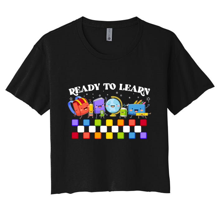 Cute Funny Ready To Learn Back To School Crop Top