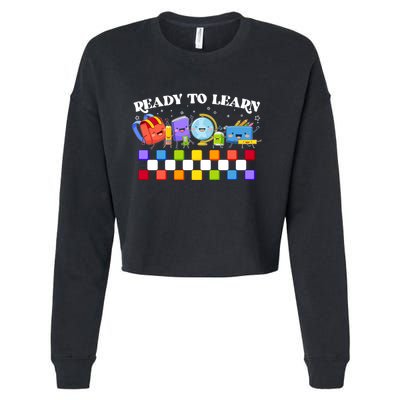 Cute Funny Ready To Learn Back To School Cropped Pullover Crew