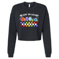 Cute Funny Ready To Learn Back To School Cropped Pullover Crew