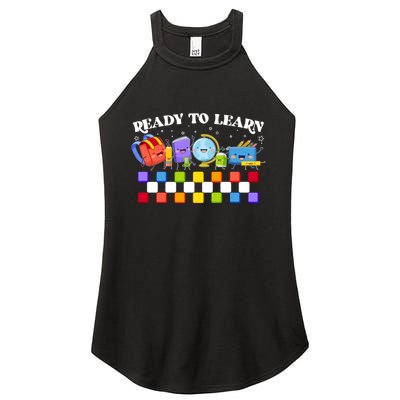 Cute Funny Ready To Learn Back To School Women's Perfect Tri Rocker Tank