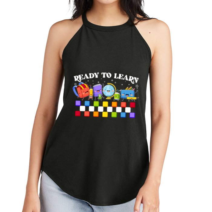 Cute Funny Ready To Learn Back To School Women's Perfect Tri Rocker Tank