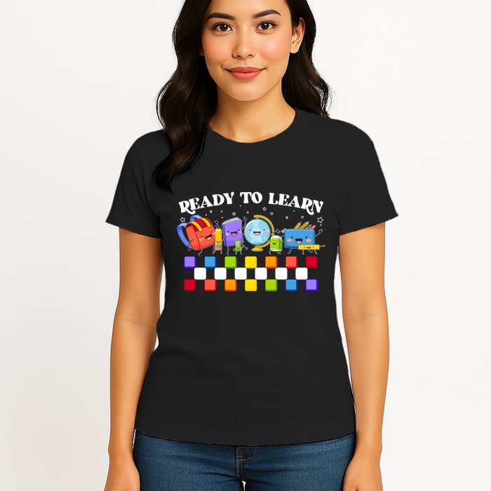 Cute Funny Ready To Learn Back To School Womens T-Shirt