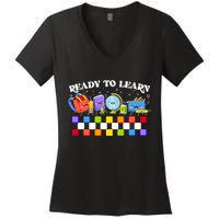 Cute Funny Ready To Learn Back To School Women's V-Neck T-Shirt