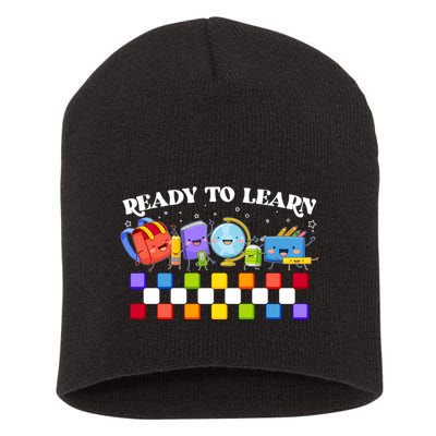 Cute Funny Ready To Learn Back To School Short Acrylic Beanie
