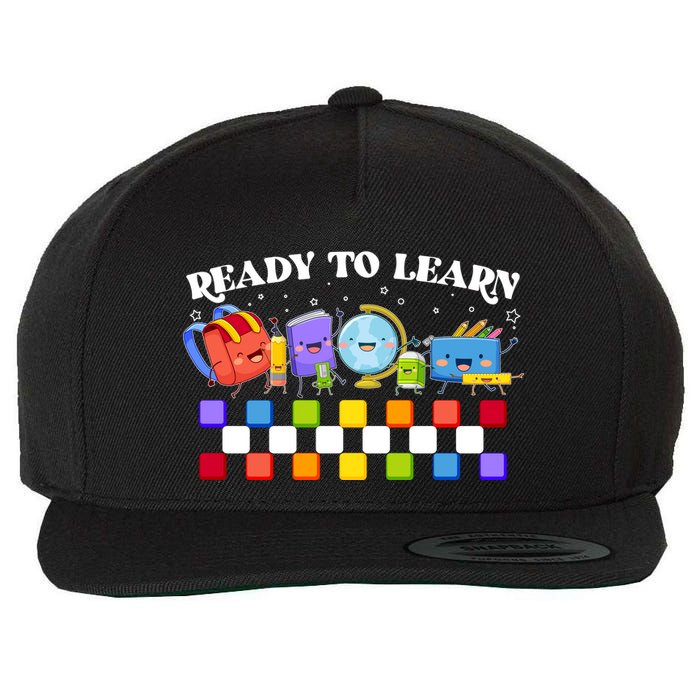 Cute Funny Ready To Learn Back To School Wool Snapback Cap