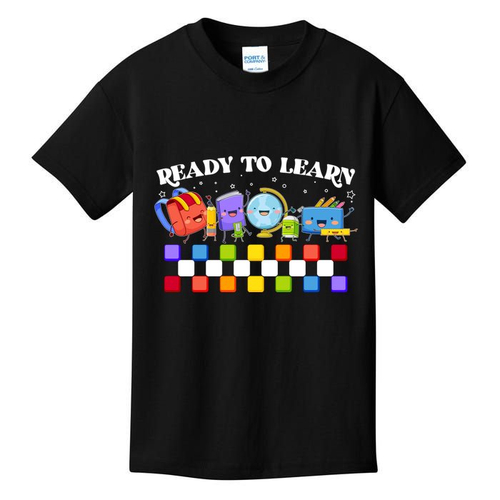 Cute Funny Ready To Learn Back To School Kids T-Shirt