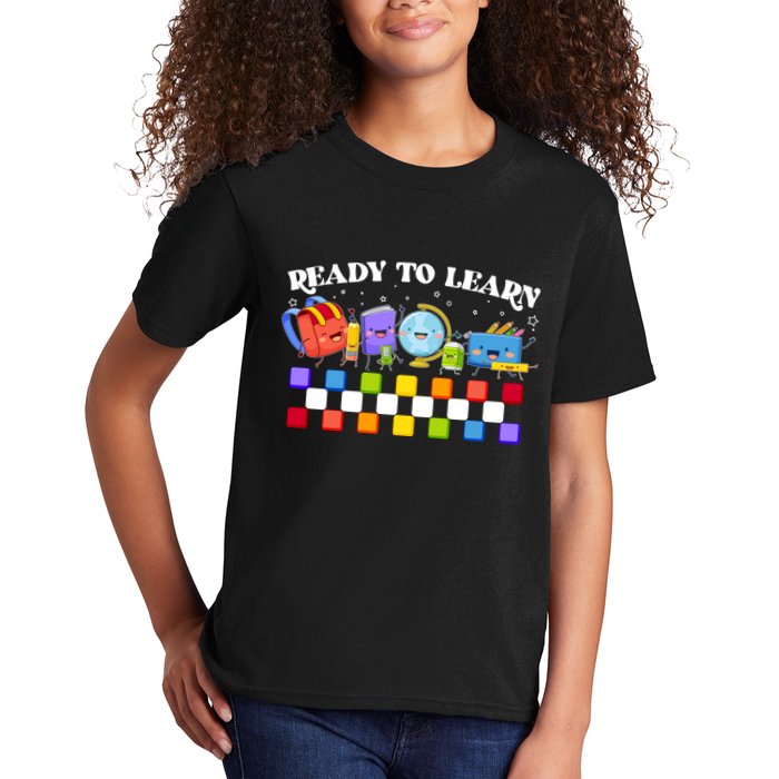 Cute Funny Ready To Learn Back To School Kids T-Shirt