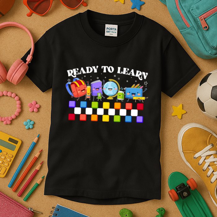 Cute Funny Ready To Learn Back To School Kids T-Shirt
