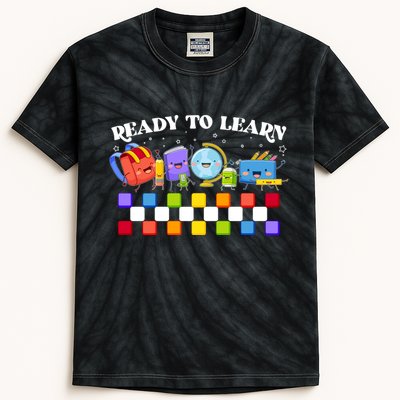 Cute Funny Ready To Learn Back To School Kids Tie-Dye T-Shirt