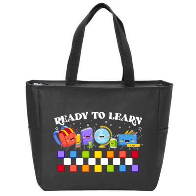Cute Funny Ready To Learn Back To School Zip Tote Bag