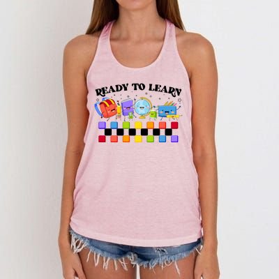 Cute Funny Ready To Learn Back To School Women's Knotted Racerback Tank