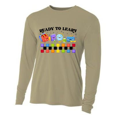 Cute Funny Ready To Learn Back To School Cooling Performance Long Sleeve Crew