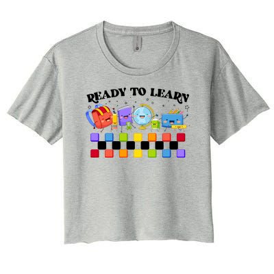 Cute Funny Ready To Learn Back To School Women's Crop Top Tee