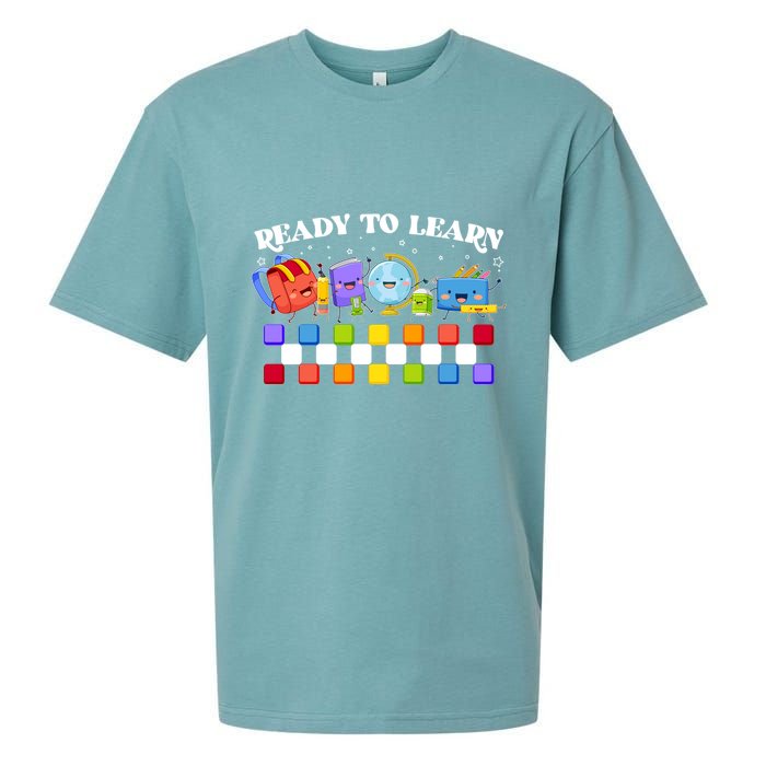 Cute Funny Ready To Learn Back To School Sueded Cloud Jersey T-Shirt